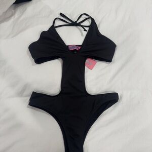Edikted Black Halter Cutout Bodysuit